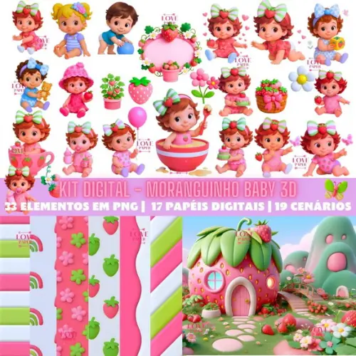 Kit Digital - Moranguinho Baby 3d
