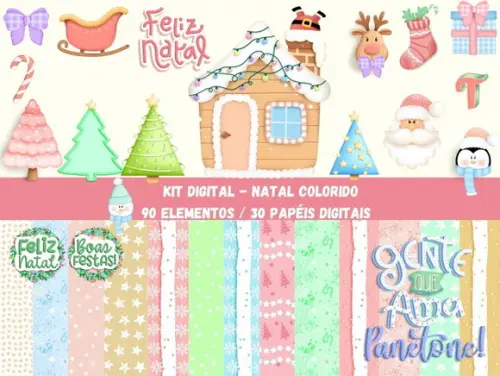 Kit Digital - Natal Colorido