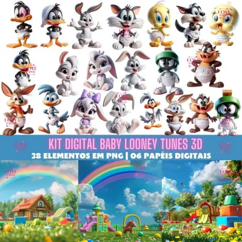 Kit Digital Baby Looney Tunes 3d