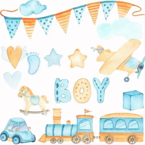 Kit Digital Boys Toys Aquarelado