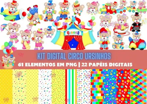 Kit Digital Circo Ursinhos