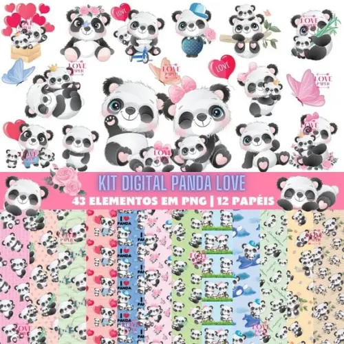Kit Digital Panda Love