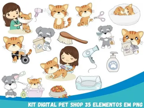 Kit Digital Pet Shop - 35 Pngs