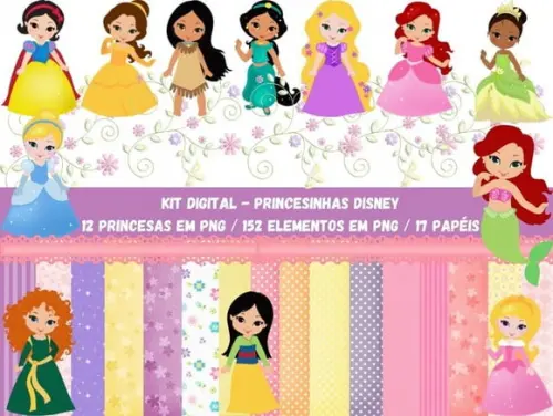 Kit Digital Princesinhas Disney