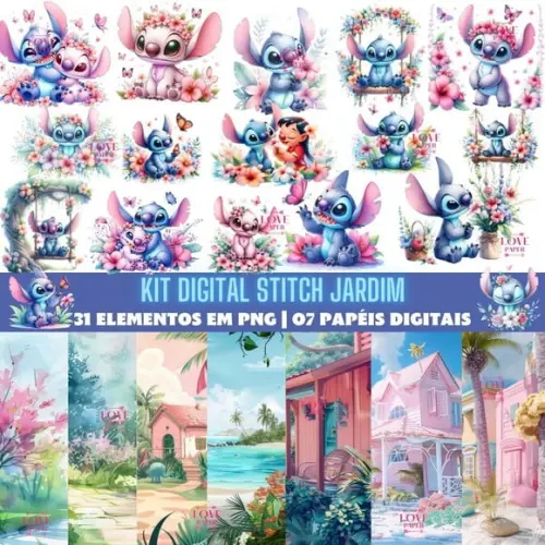 Kit Digital Stitch Jardim