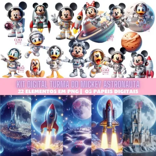 Kit Digital Turma do Mickey Astronauta