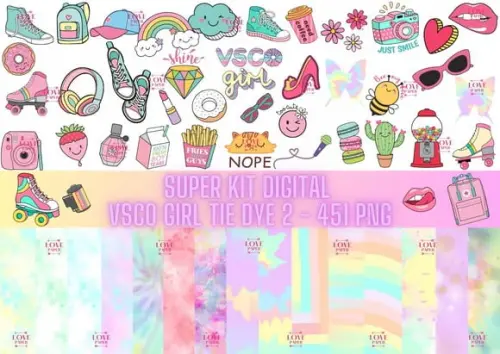 Kit Digital Vsco Girl Tie Dye 2 - 451 Png
