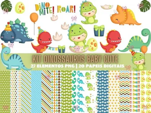 Kit Dinossauros Baby Cute