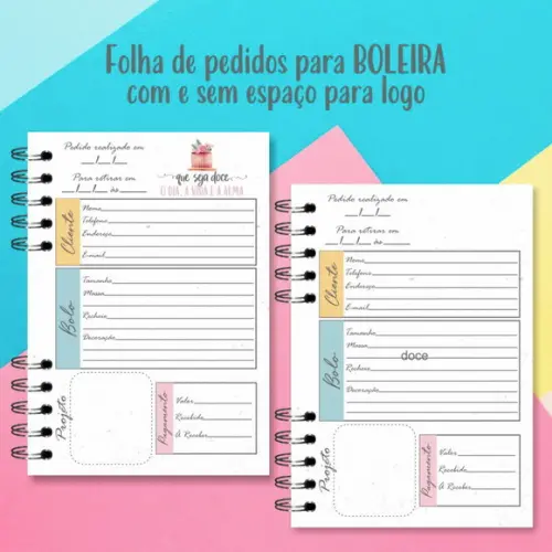 Kit Folha de Pedidos - Arquivo Digital