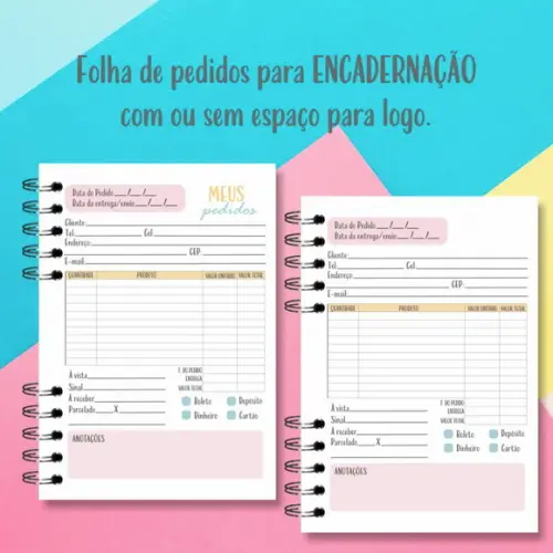 Kit Folha de Pedidos - Arquivo Digital