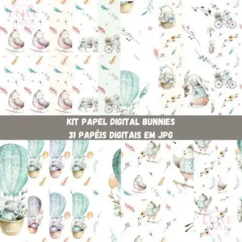 Kit Papel Digital Bunnies