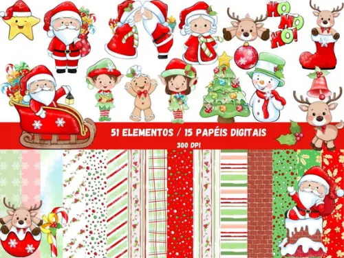 Natal Kit Digital - Papéis e Elementos