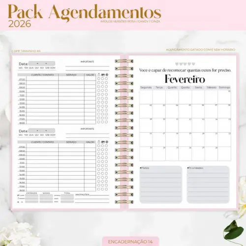 Pack Agendamentos 2026 Arquivo Digital