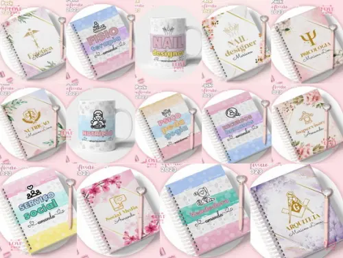 Pack Agendas Cadernos e Arte Canecas Profissões 2023