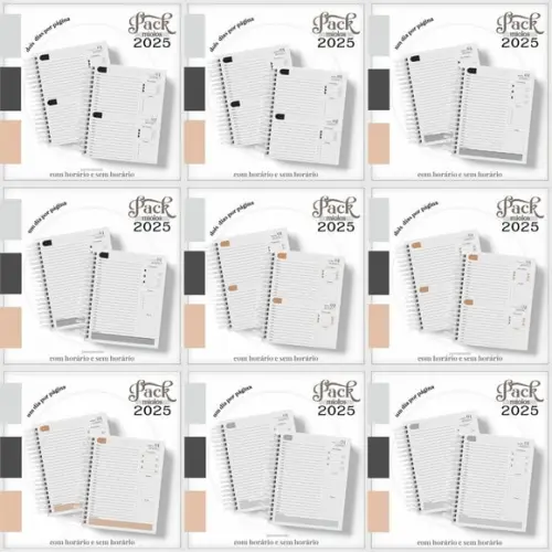 Pack Miolo Agenda Masculina 2025 Arquivo Digital