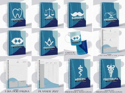Pack Profissões Agendas e Arte Canecas Arquivo Digital
