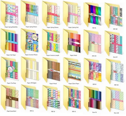 Papéis Digitais Combo com 100 Kits