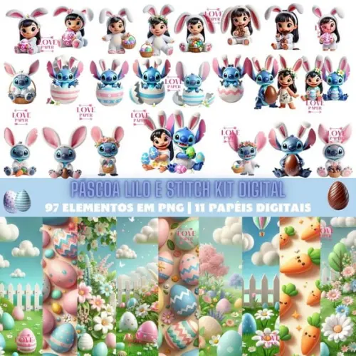 Páscoa Lilo e Stitch Kit Digital
