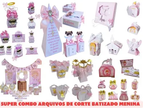 Super Combo Arquivos de Corte Batizado Menina