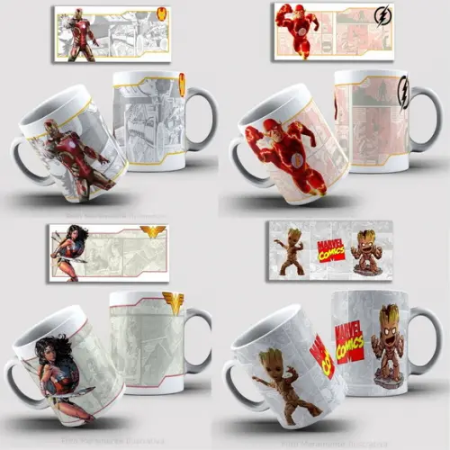 Super Combo Artes para Canecas Heróis - Arquivo Digital