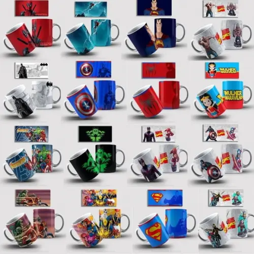 Super Combo Artes para Canecas Heróis - Arquivo Digital