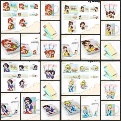 Super Combo Volta às Aulas Princesas - Arquivo Digital