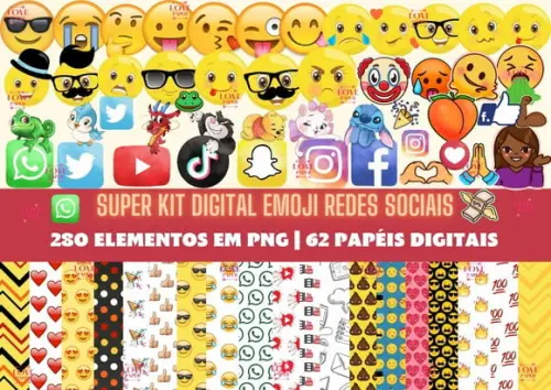 Super Kit Digital Emoji Redes Sociais