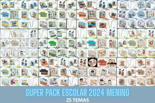 Super Pack Escolar 25 Temas Menino Arquivo Digital