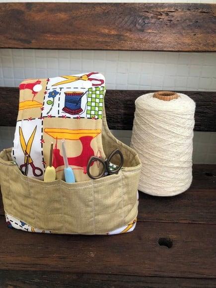 Bolsa Porta Crochê Lã Fios