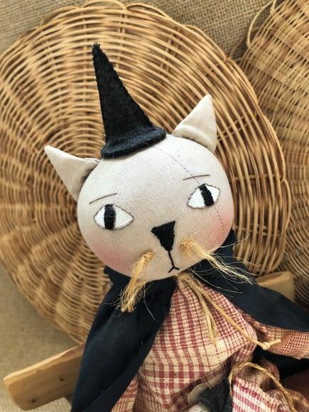 Boneco de Pano Gato Bruxinho e Seu Ratinho