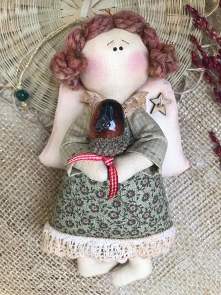 Boneca de Pano Anjo Nozes
