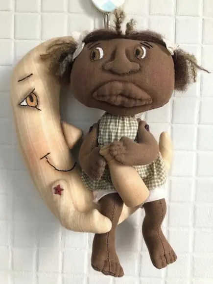 Boneca de Pano Menina na Lua