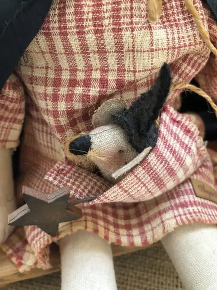 Boneco de Pano Gato Bruxinho e Seu Ratinho