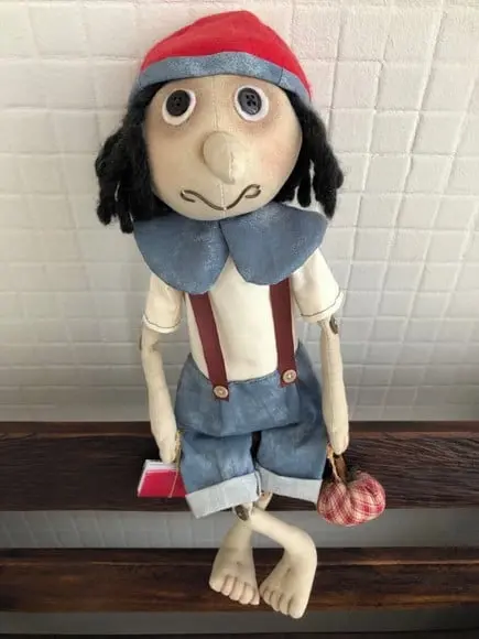 Boneco de Pano Pinóquio Primitivo