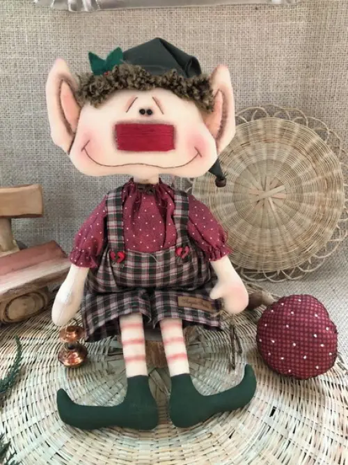 Boneco de Pano Elfo e Seu Cogumelo