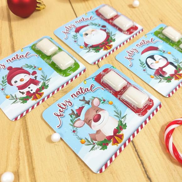 20 Cartões com Chiclete Personalizado Natal