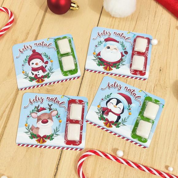 20 Cartões com Chiclete Personalizado Natal