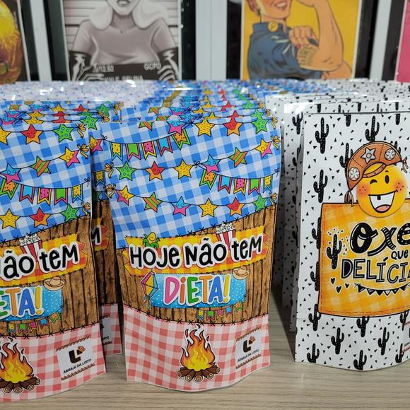 20 Saquinhos Zip com Doces Junino