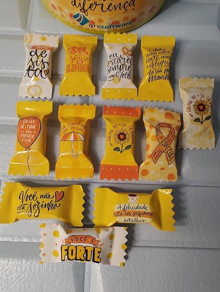 Balde com 100 Balas Setembro Amarelo