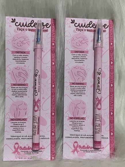 Cartão com Caneta Outubro Rosa