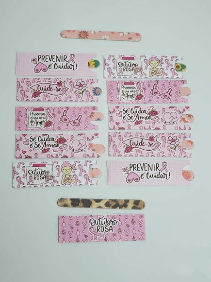 Mini Lixa de Unha Personalizada Outubro Rosa
