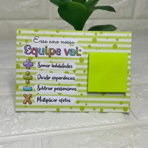 20 Cartões com Bloquinho Adesivo Volta as Aulas