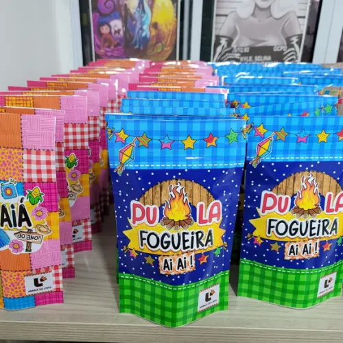 20 Saquinhos Zip com Doces Junino