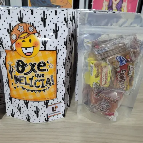 20 Saquinhos Zip com Doces Junino