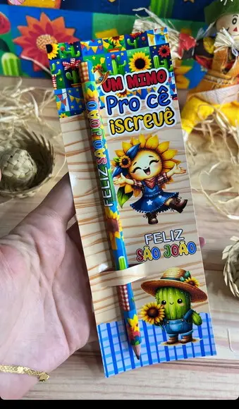 20 Cartões com Lápis Festa Junina