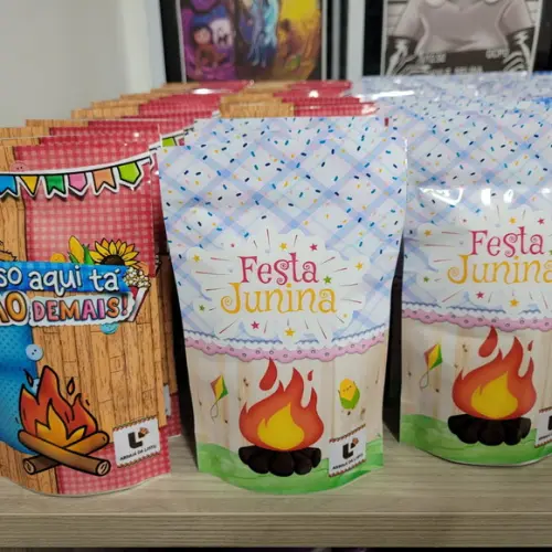20 Saquinhos Zip com Doces Junino