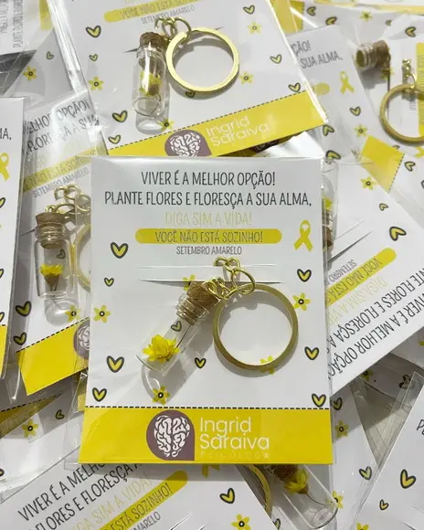 Cartão com Chaveiro Setembro Amarelo