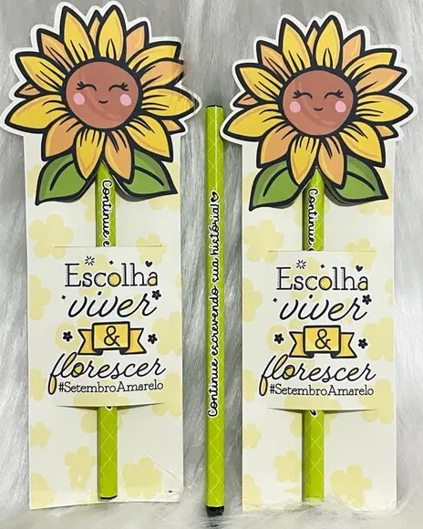 Cartão com Lápis Setembro Amarelo