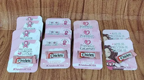 Cartão Personalizado com Chiclete Outubro Rosa