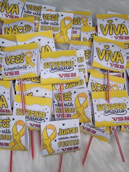 Pirulito Personalizado Setembro Amarelo